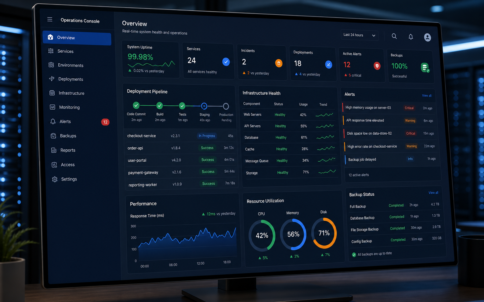 Cloud Operations Console interface showcase
